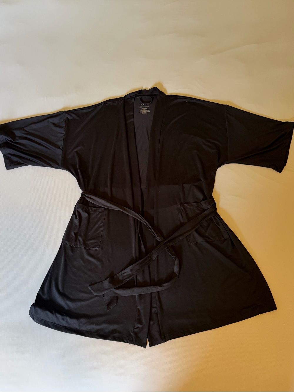 Apt. 9 Black Kimono-Style Short Robe with Belt